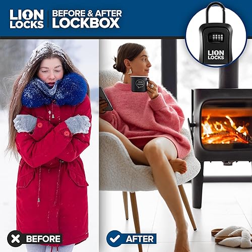 Miniatura 7 de Caja de seguridad para llaves, caja de seguridad para llave de casa, caja de seguridad con combinación para bienes raíces, llaves de automóvil, caja