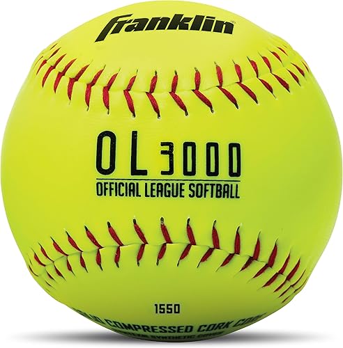 Franklin Sports Pelotas de sóftbol oficiales del juego, OL3000 Fastpitch de 12 pulgadas, bolas de torneo de tamaño oficial + peso para práctica +