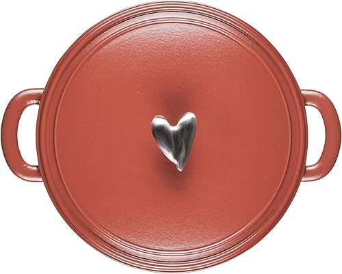 Miniatura 10 de Ayesha Curry Kitchenware - Olla holandesa de hierro fundido esmaltado con tapa, 6 cuartos de galón, color rojo secoya