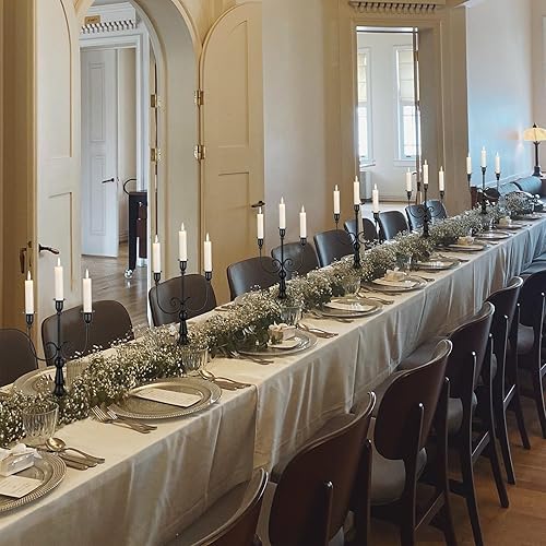 Miniatura 4 de Sziqiqi Portavelas cónicos rústicos para casa de campo, 3 candelabros de metal para velas cónicas para centros de mesa, boda, cumpleaños, Navidad,