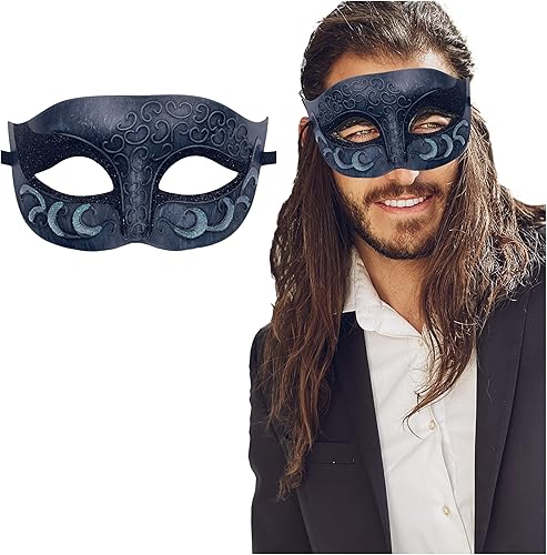 Máscara de mascarada para hombre, máscara de aspecto antiguo para Halloween, fiesta veneciana, fiesta de máscaras y baile de máscaras