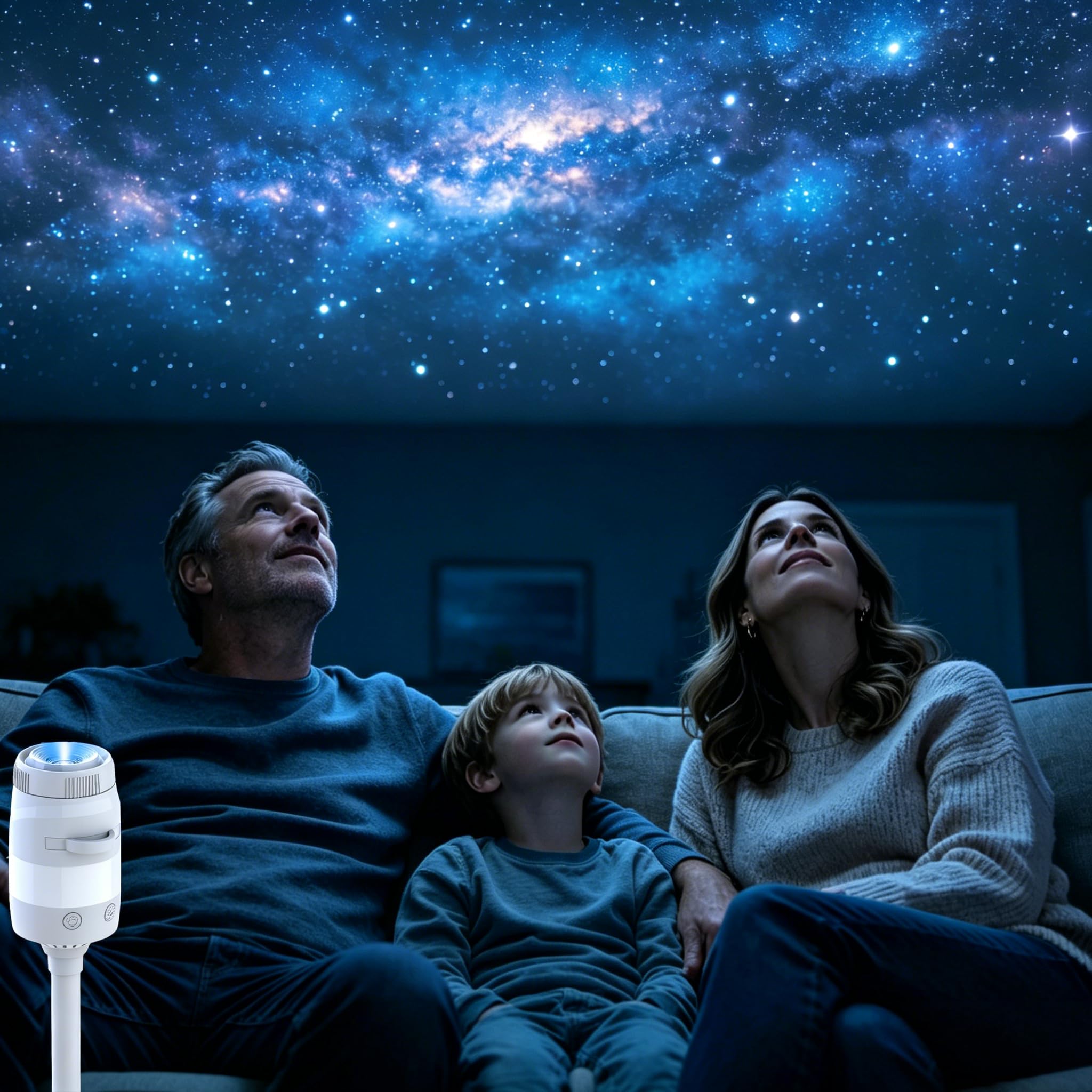 Veilleuse projecteur galaxie 2 en 1 USB portable Galaxy Star Veilleuse (13 films de projection)