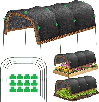 79"x40" Upgraded Garden Shade Kit, 75% Garden Shade Cloth with 11mm Hoops | Garden Shade Kit for Plants Heat Protection, Raised Garden Bed Shade Cover Plant Sun Shade for Outdoor Plants Vegetables