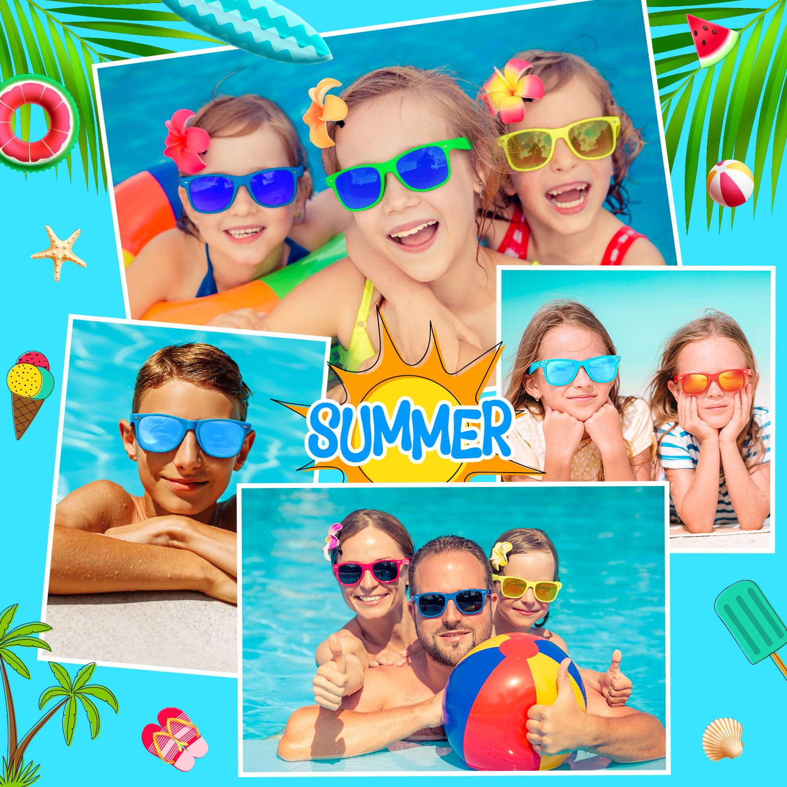 Confezione da 10/20/40 occhiali da sole per bambini Bulk Retro Bomboniere per Matrimonio Spiaggia Estate Piscina Party Forniture Goodie Stuffers