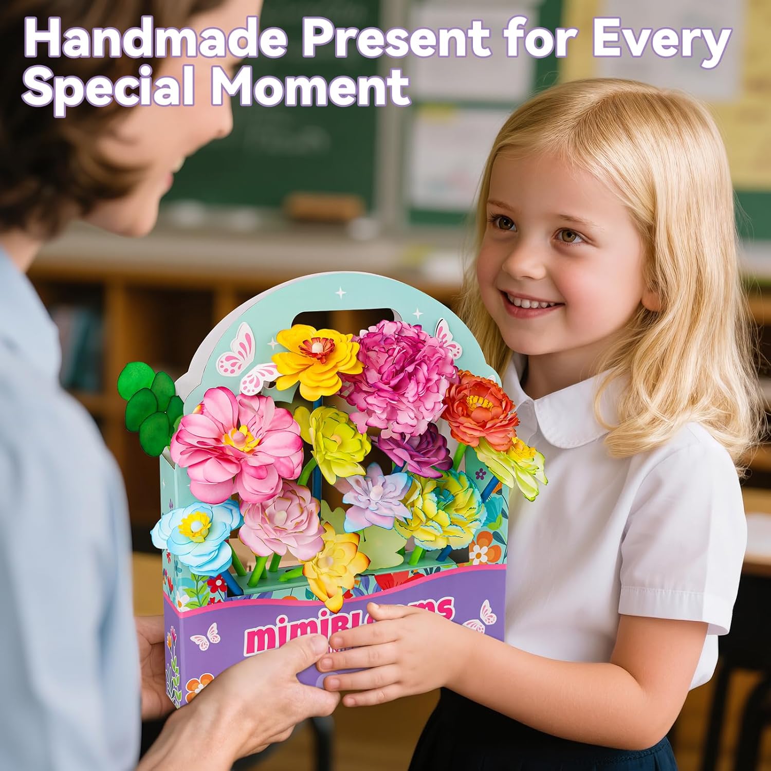Mimiblooms Paper Flowers Science Kit for Girls, Magic Flower Paper Color Science Dyeing Kit, Arts&Crafts for Kids Age 8-12, Science Experiments Color Changing for Girls 6 7 9 10 11 yr Birthday Gift