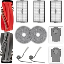 11 Pack Saros 20 Accessories Kit Replacement Parts for Roborock Saros 20, Saros 10R, Qrevo CurvX, Qrevo Curv 2 Pro, 2 Roller Brushes, 2 Side Brushes, 2 Dust Bags, 3 HEPA Filters, 2 Mop Pads