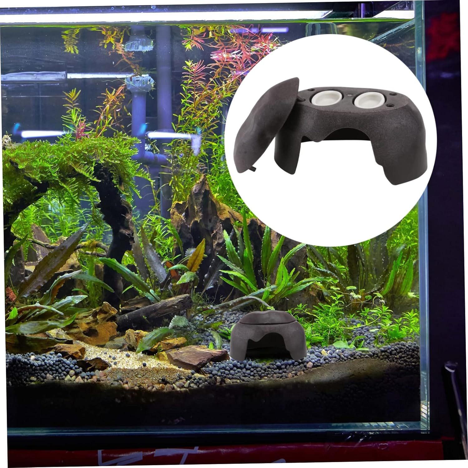 BESPORTBLE 2pcs Tortoise Humidification Hiding Cave Ceramic Basin Landscaping Refuge for Reptiles and Turtles Spacious Design Smooth Edges for Safe Use