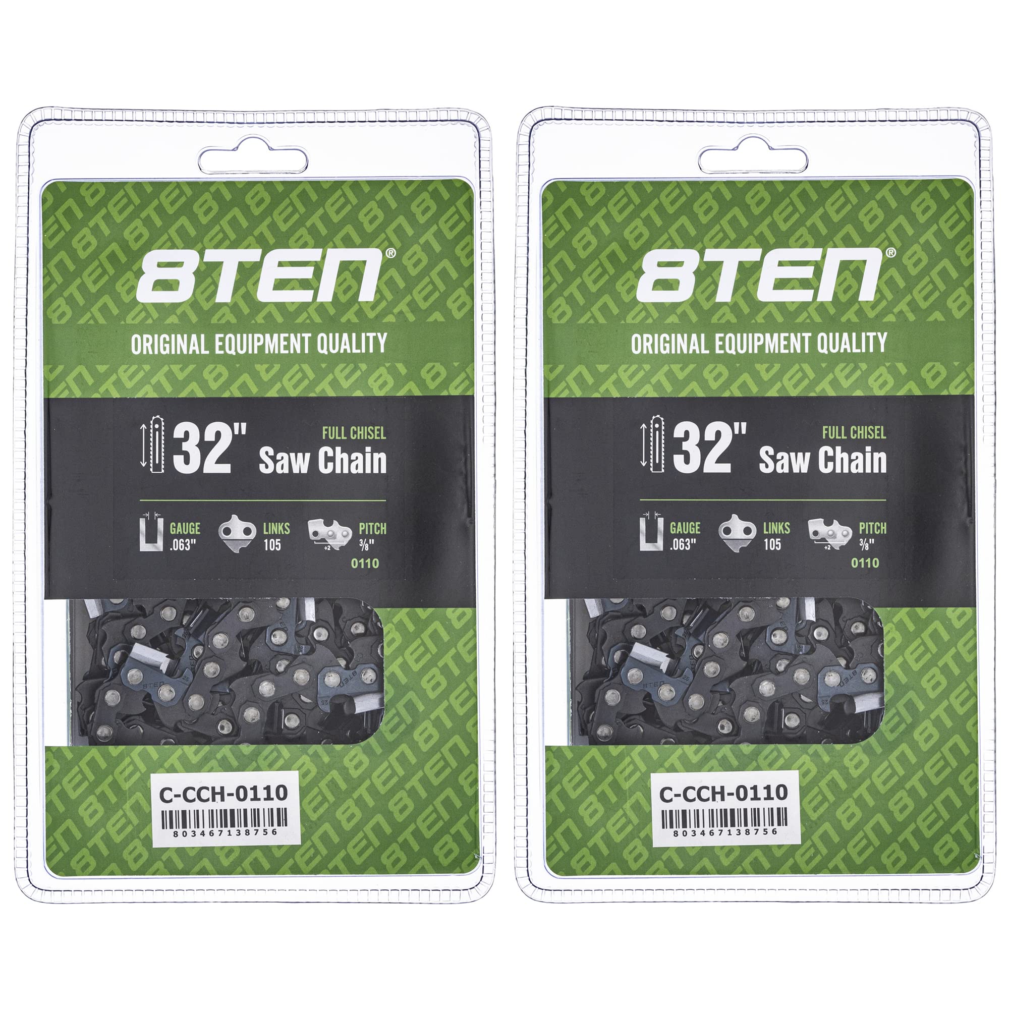 Amazon.com: 8TEN Full Chisel Chainsaw Chain 32