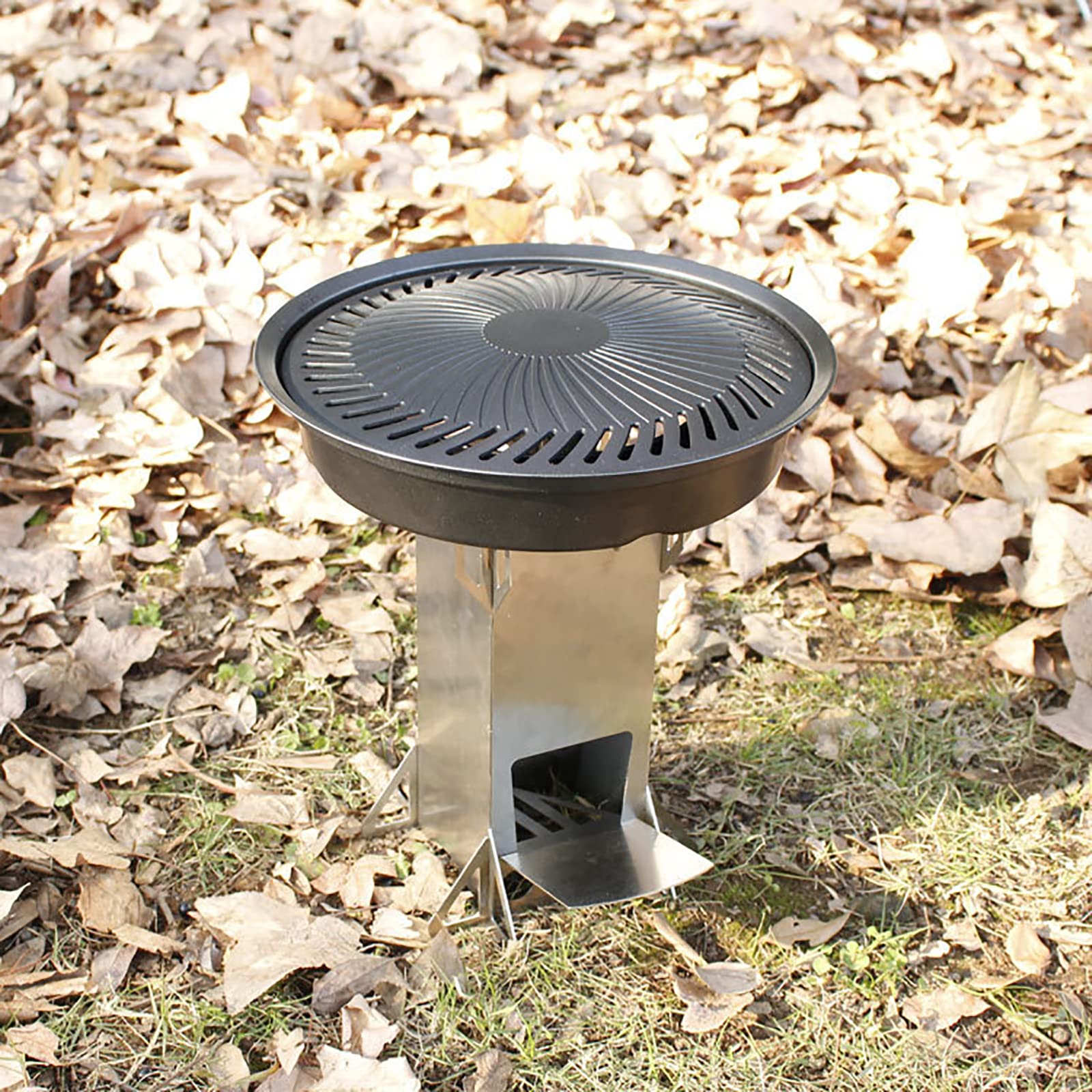 Generic Réchauds de Camping à Bois Réchaud Portable pour Randonnées Réchaud Léger en Acier Inoxydable pour L'extérieur, Le Camping, la Randonnée, Le Pique-Nique et Le Barbecue