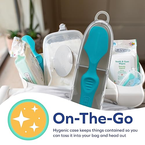 Miniatura 4 de Dr. Talbot's Cepillo de crema para pañales para bebés, aplicador de crema para erupciones de pañales con base de succión y estuche higiénico