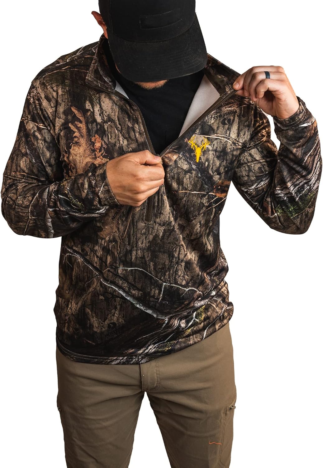 HOT SHOT Men’s Camo Zip Performance Shirt, Midweight Durable Quarter Zip Pullover, Warm Hunting Clothes for Fishing, Camping - Image 4