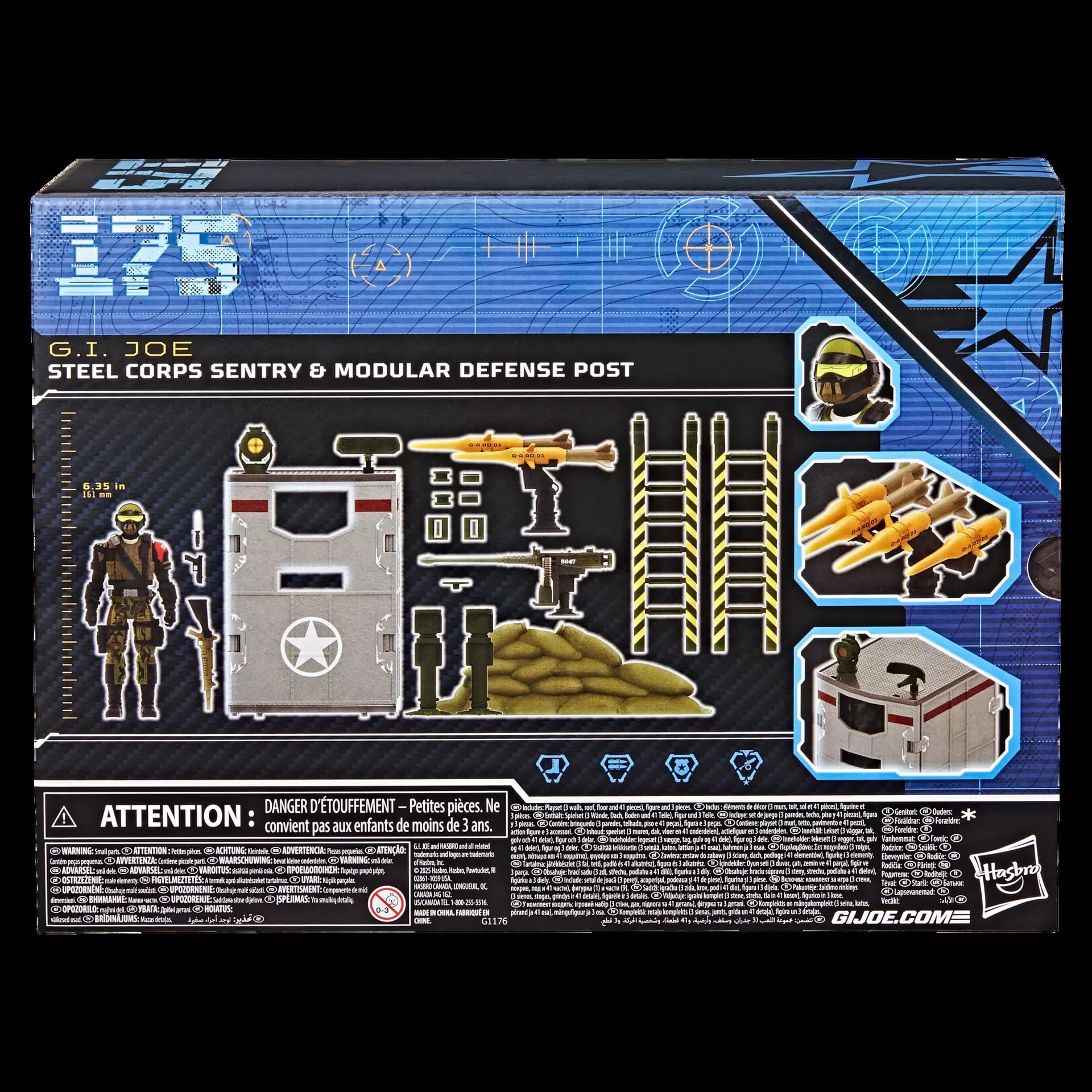 Hasbro G.I. Joe Classified Series #175, Steel Corps Sentry & Modular Defense Post, Juego de Figuras de acción con Accesorios
