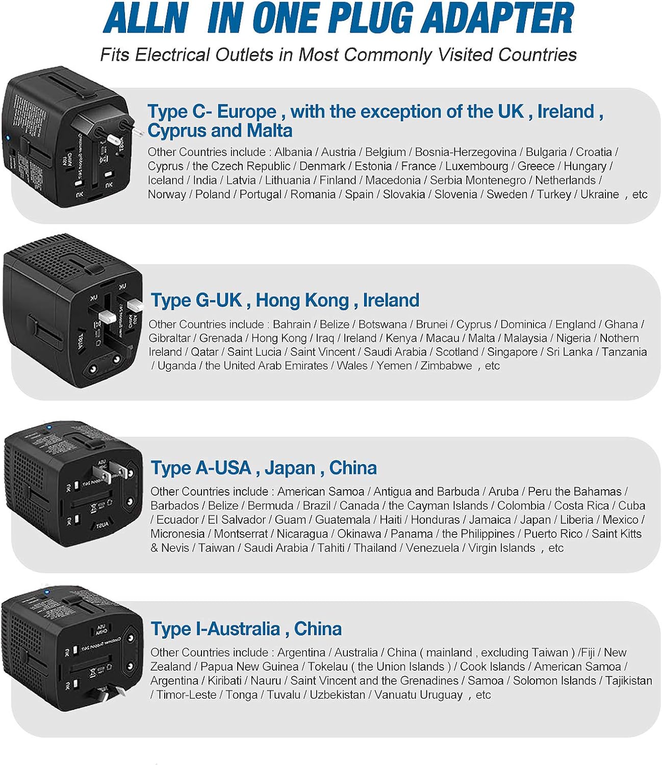 2000Watts Travel Adapter and Converter Combo Step Down Voltage 220V to 110V for Hair Dryer Steam Iron Laptop MacBook Cell Phone Travel Adapter Converter for US to UK Europe AU Over 150 Countries : Electronics