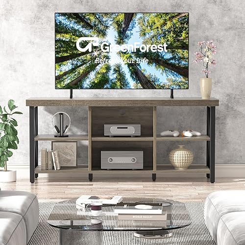 Miniatura 5 de GreenForest Soporte de TV para TV de hasta 65 pulgadas, mesa de centro con esquina redonda