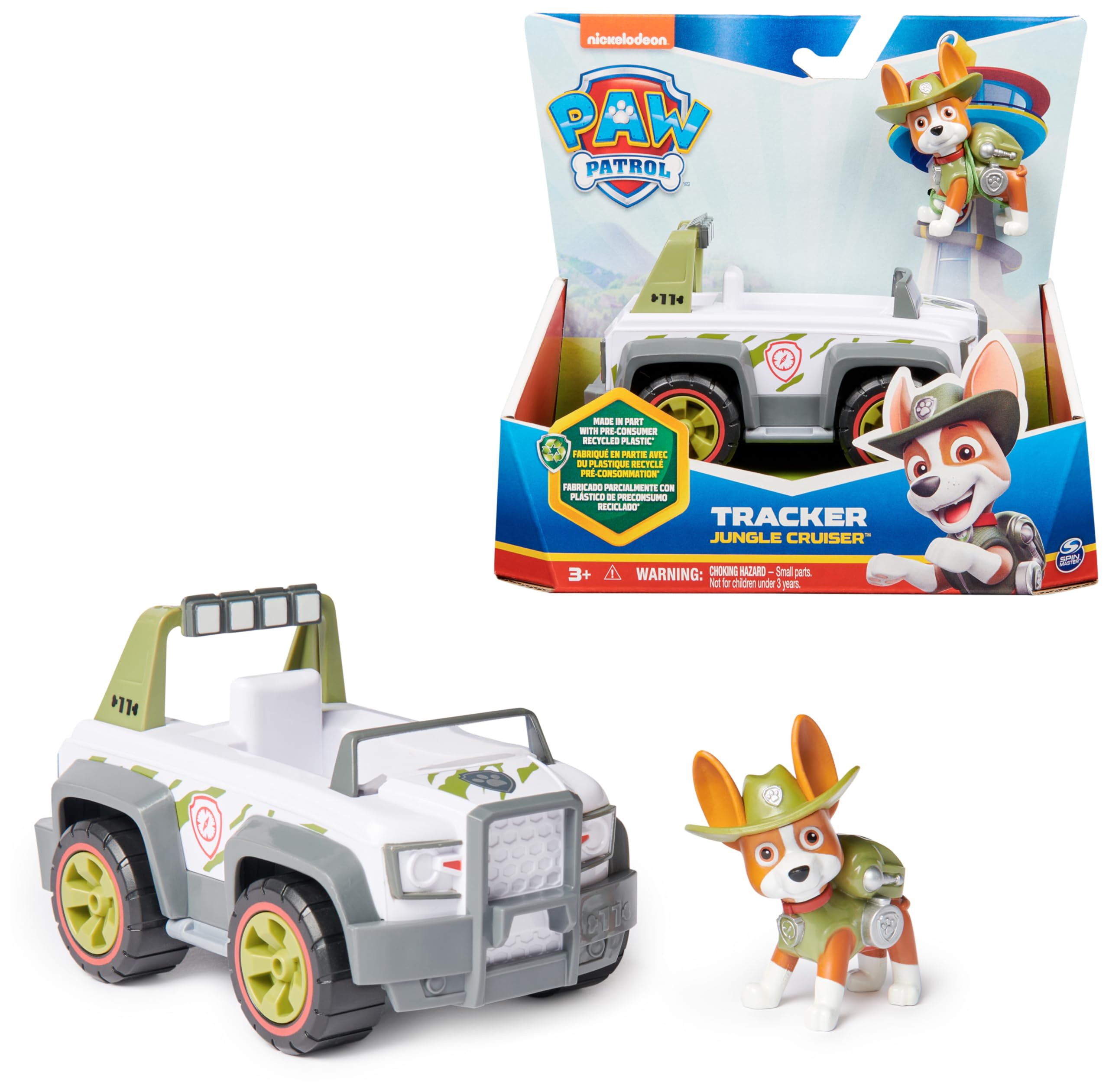 Patrulla Canina - Coche Jungle Cruiser + Figura Tracker - Coche Todoterreno de Juguete con 1 Figura Tracker Patrulla Canina - 6069071 - Juguetes Niños 3 Años +
