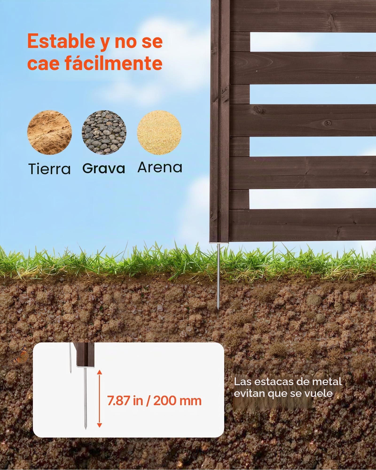 VEVOR Vallas de Madera 1230 x 945 mm, Pantalla de Privacidad Exterior con 3 Paneles, Espaciado para Ventilación, Resistente al Clima, para Jardín Mascotas, Ocultar AC Cubos de Basura Equipo de Piscina