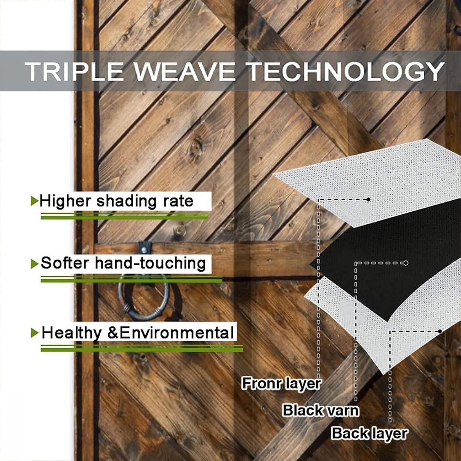 Rustic Barn Door Curtain, Vintage Rural Farm Life Western Farmhouse Old Garage Cross Wooden Door Blackout Rod Pocket Windows Door Curtain for Living Room Home Decor 42x54in