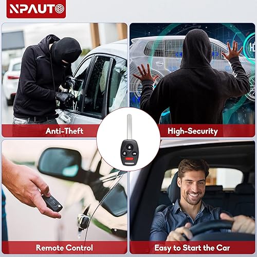 Miniatura 7 de NPAUTO Llavero de repuesto para Honda Accord 2003, 2004, 2005, 2006, 2007, control remoto de entrada sin cortar (OUCG8D-380H-A, paquete de 2)