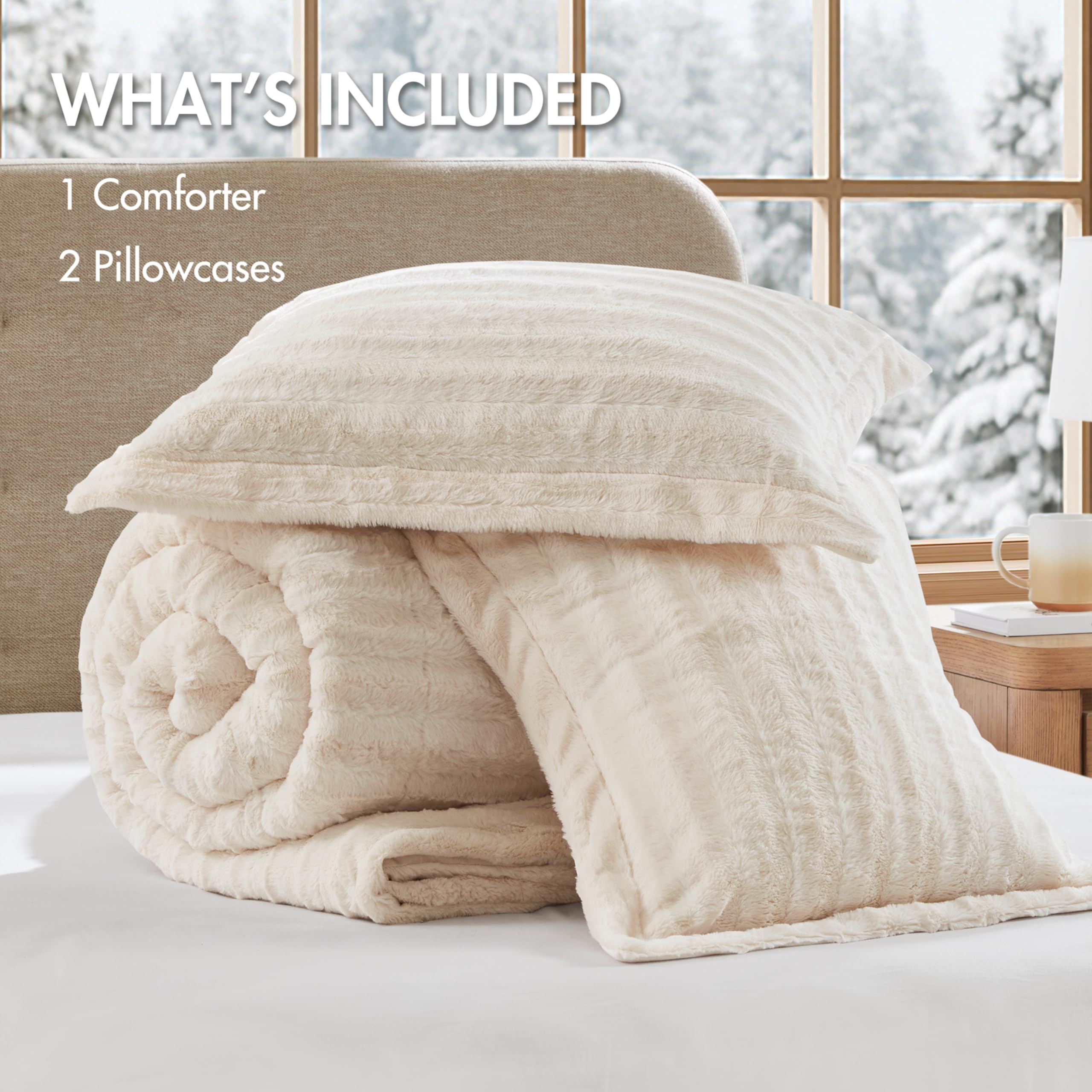 Snapklik.com : Duke Luxe Faux Fur Reversible Comforter Set, Soft Plush ...