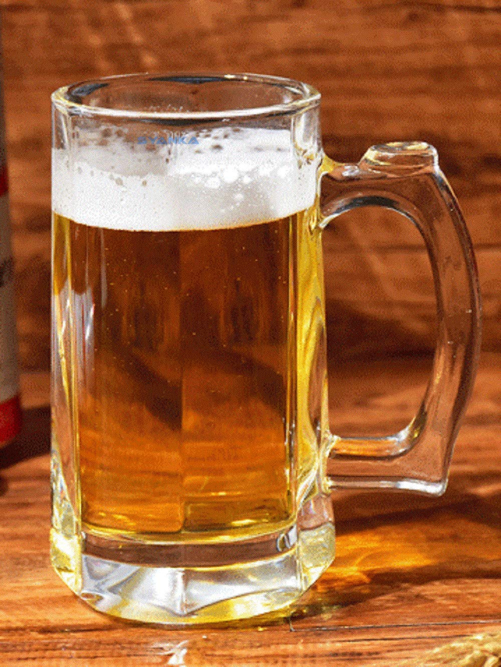 SYANKA Italian Premium Glass Beer Mugs - Set of 3, Transparent, 400ml 2