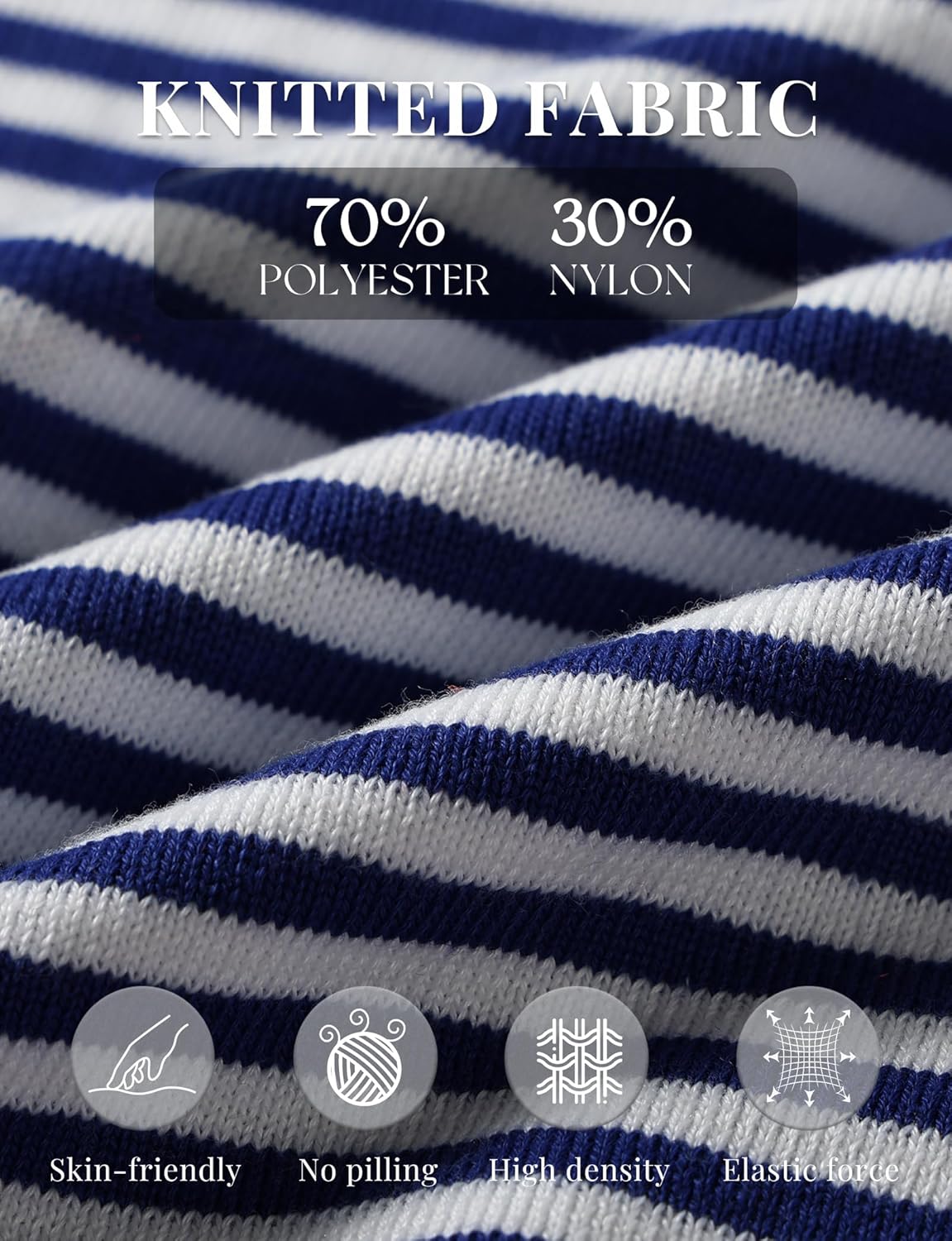 Buauty Womens Long Sleeve Crewneck Knitted Striped Sweaters Casual Color Block Drop Shoulder Pullover 2025 Trendy Tops - Image 7