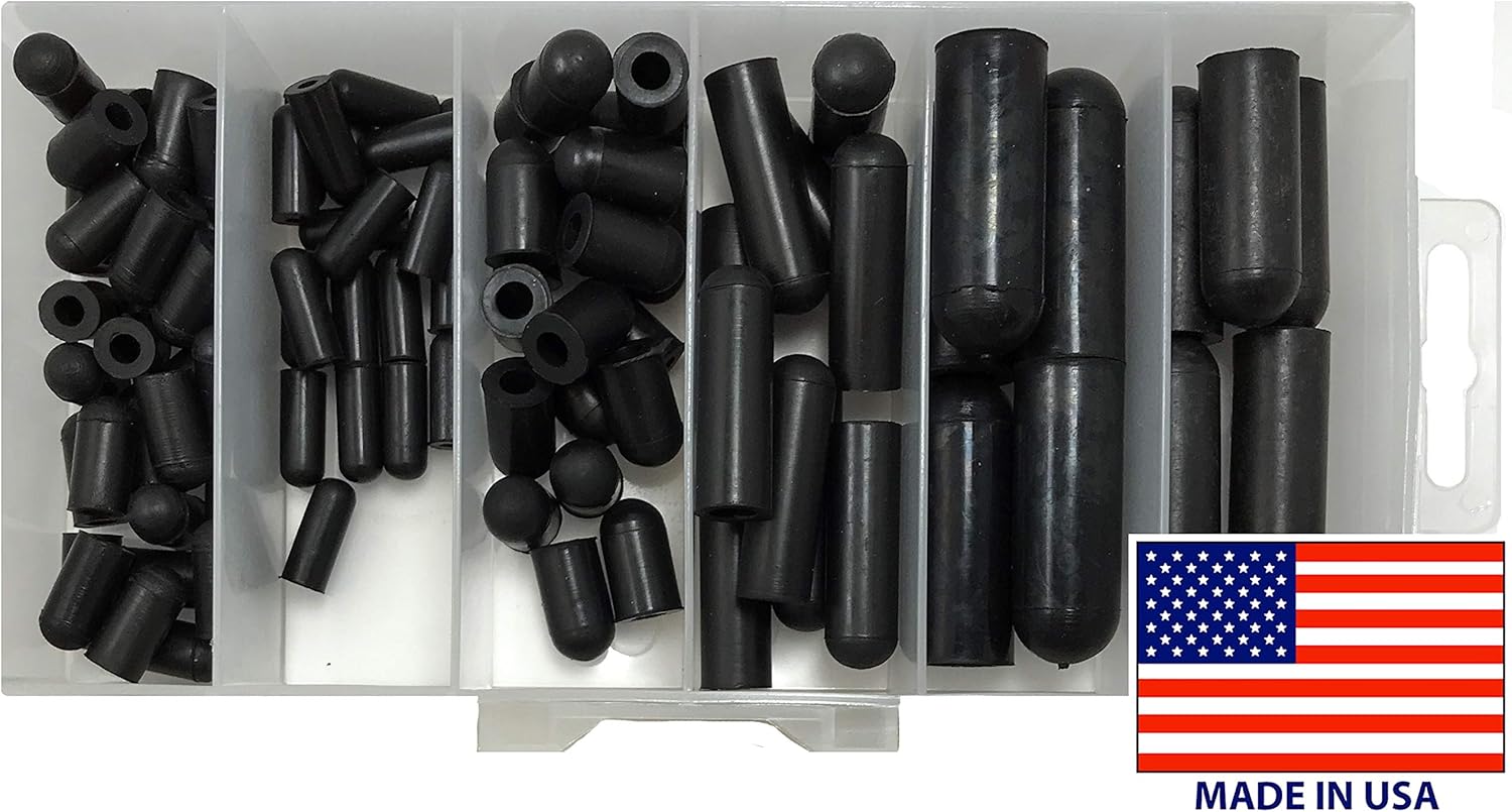90 Piece Rubber Carburetor & Vacuum Cap Assortment Kit 3/16