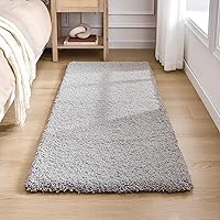 Vista 64 de Alfombra de inodoro blanca 22x24, antideslizante, esponjosa, alfombra de piso para baño en forma de U, lavable, alfombra de contorno para inodoro