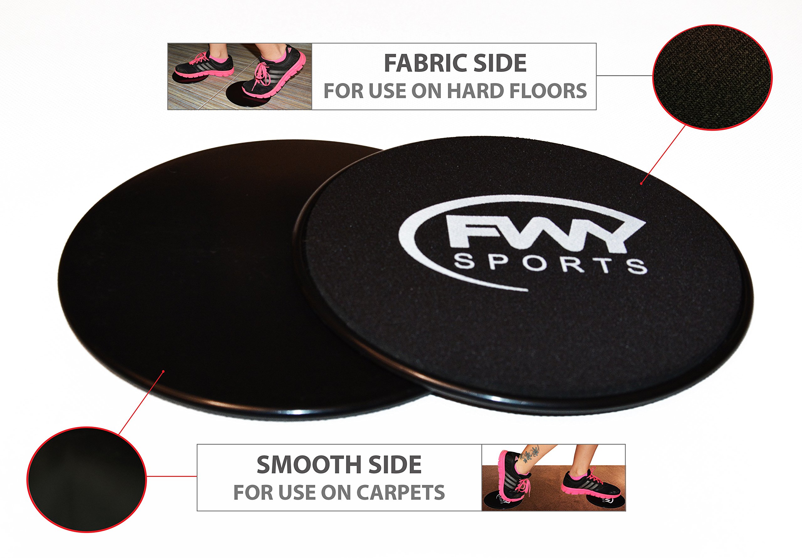 FWY sports Core Sliders, Workout Gliding Discs for Fitness, Exercise