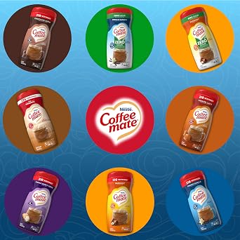 Coffee mate Flavored Creamer 4 Pack Variety Pack (15 oz bottles) - Chocolate Creme, French Vanilla, Hazelnut, Caramel Latte