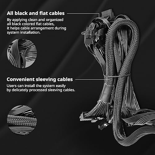 Miniatura 6 de Zalman GigaMax - Fuente de alimentación con certificación Bronce de 500 W 80 Plus ATX PSU, condensador de 105, ventilador de refrigeración ultra