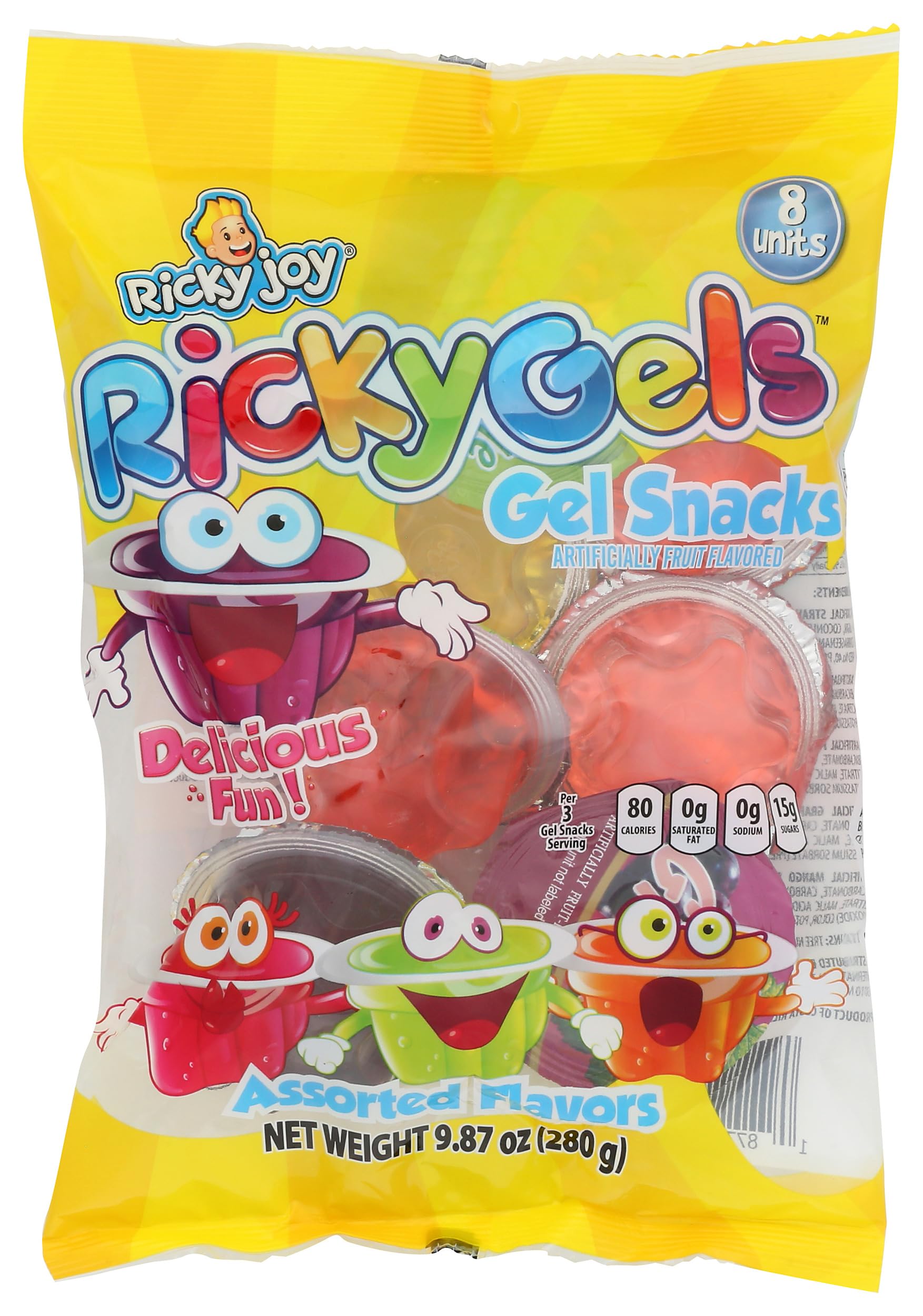 Ricky Joy Squeezable Jelly Candy Cups, Fat Free, 9.87 Ounces (Pack Of 30)