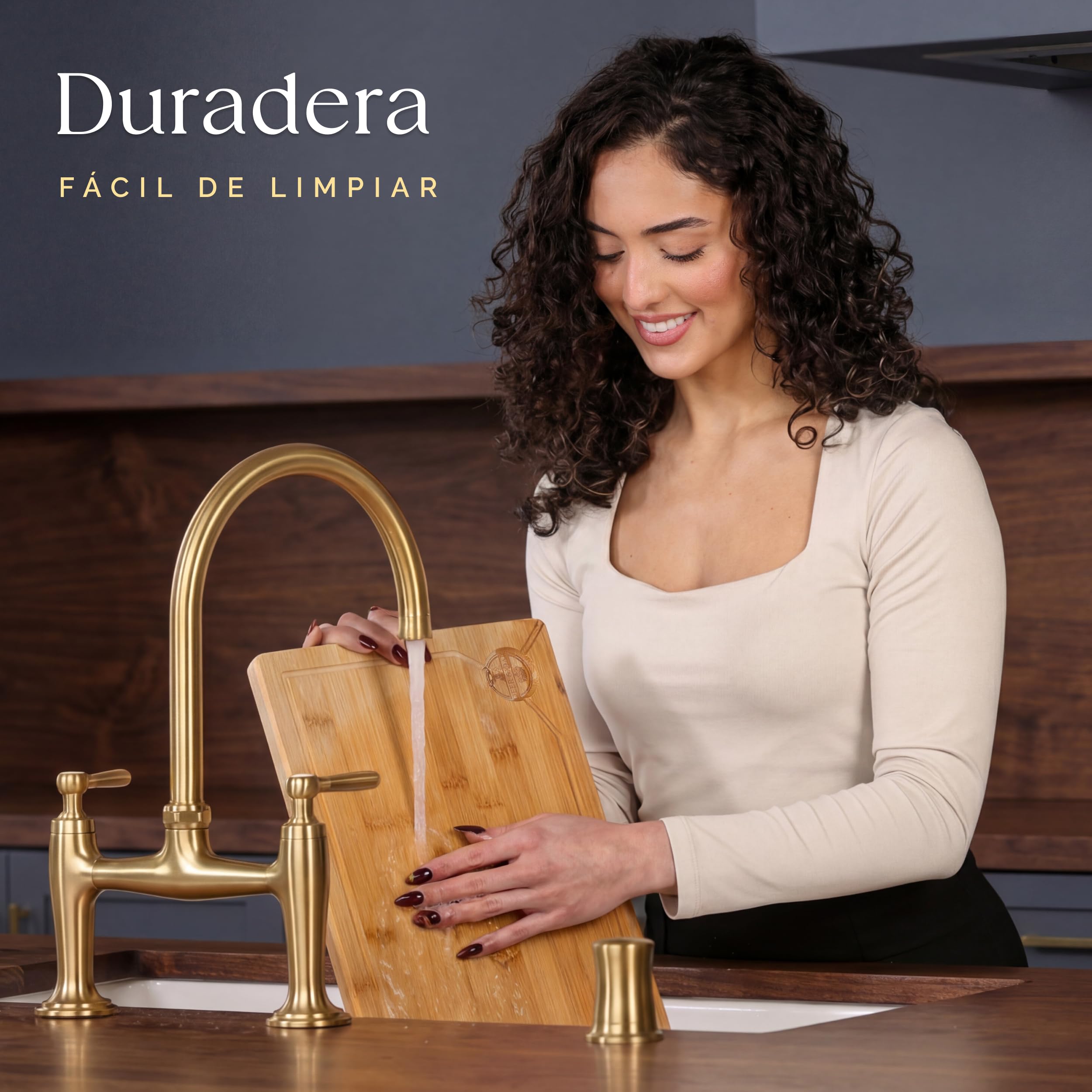 Deer & Oak Tabla de Cortar Bambú 44x30x2 cm Madera Preengrasada para Cocina