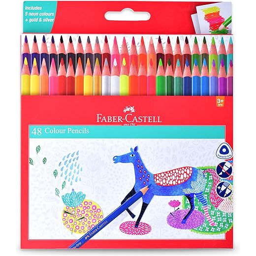 Faber-Castell Triangular Colour Pencil Set 48 Pack