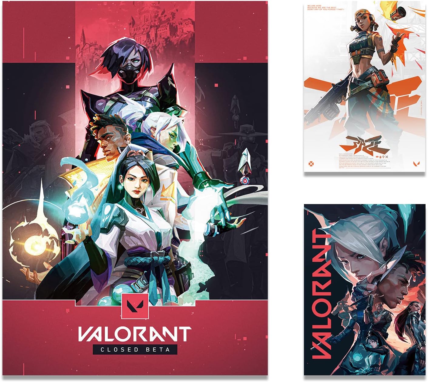 COISIN Valorant Poster 3 Pieces Valorant Video Game Posters Home Room