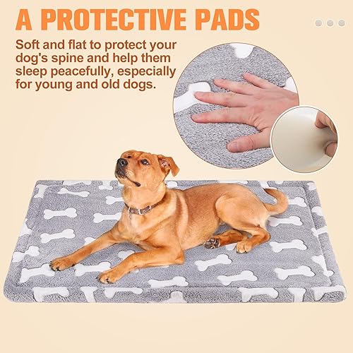 Miniatura 9 de BEAUTYZOO Tapete para cama de perro de 42 x 28 pulgadas, lavable para perros de tamaño XL, antideslizante para jaula de mascotas, tapete rectangular