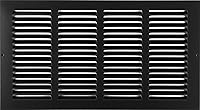 HVAC Premium 14x8 Black Stamped Steel Return Air Grille - Max Airflow 50° Angled Duct Vent Cover for Wall/Ceiling (15.75x9.75 Outer)