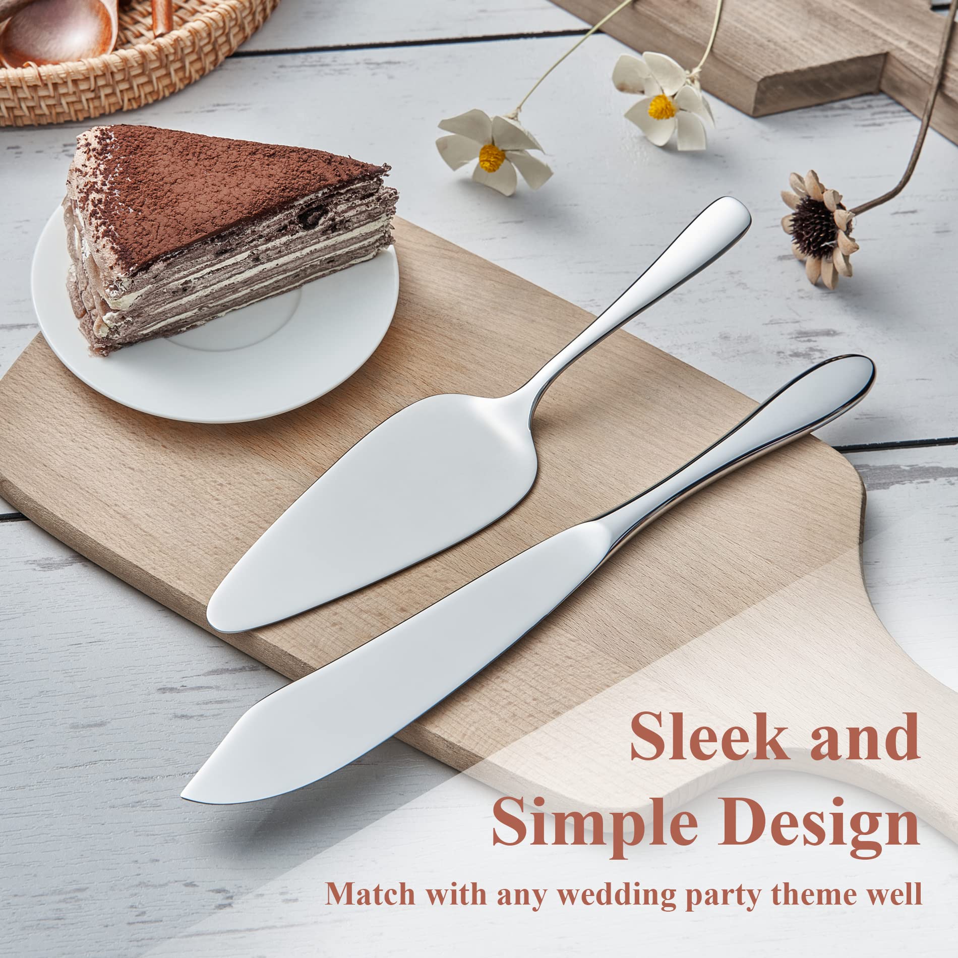 Elegant Cake Knife & Server Set - Stainless Steel -6 Elegant Cake Knife & Server Set - Stainless Steel -6