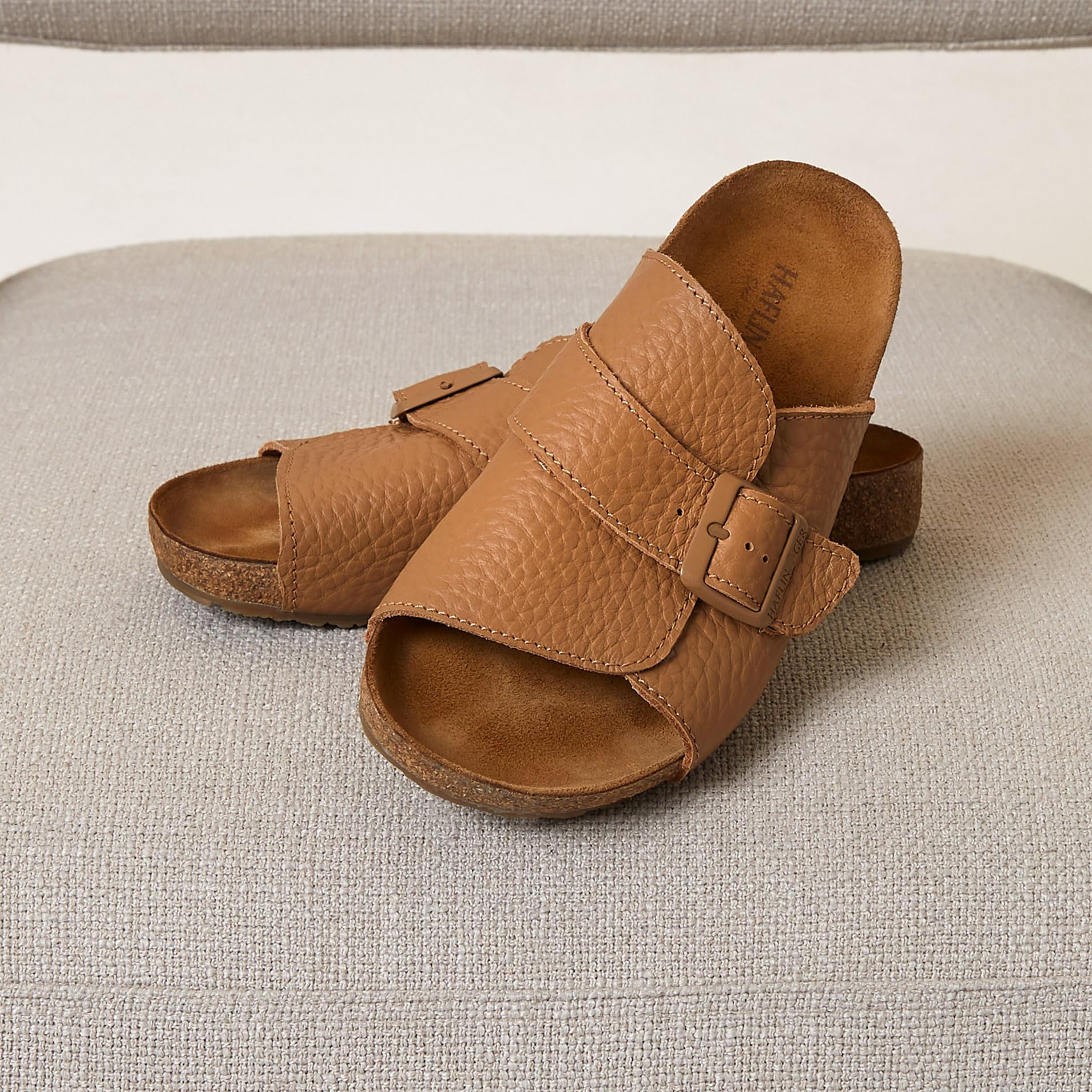 HAFLINGER Bio Lotti - Sandali in pelle con fibbia, plantare in sughero, unisex
