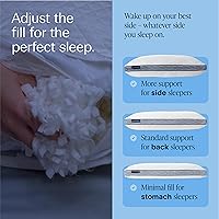 Vista 6 de DreamyBlue Almohada de Zafiro con Refuerzo • Loft Ajustable, Funda de Lujo, Relleno de Espuma Viscoelástica Triturada con Cuentas de Enfriamiento •