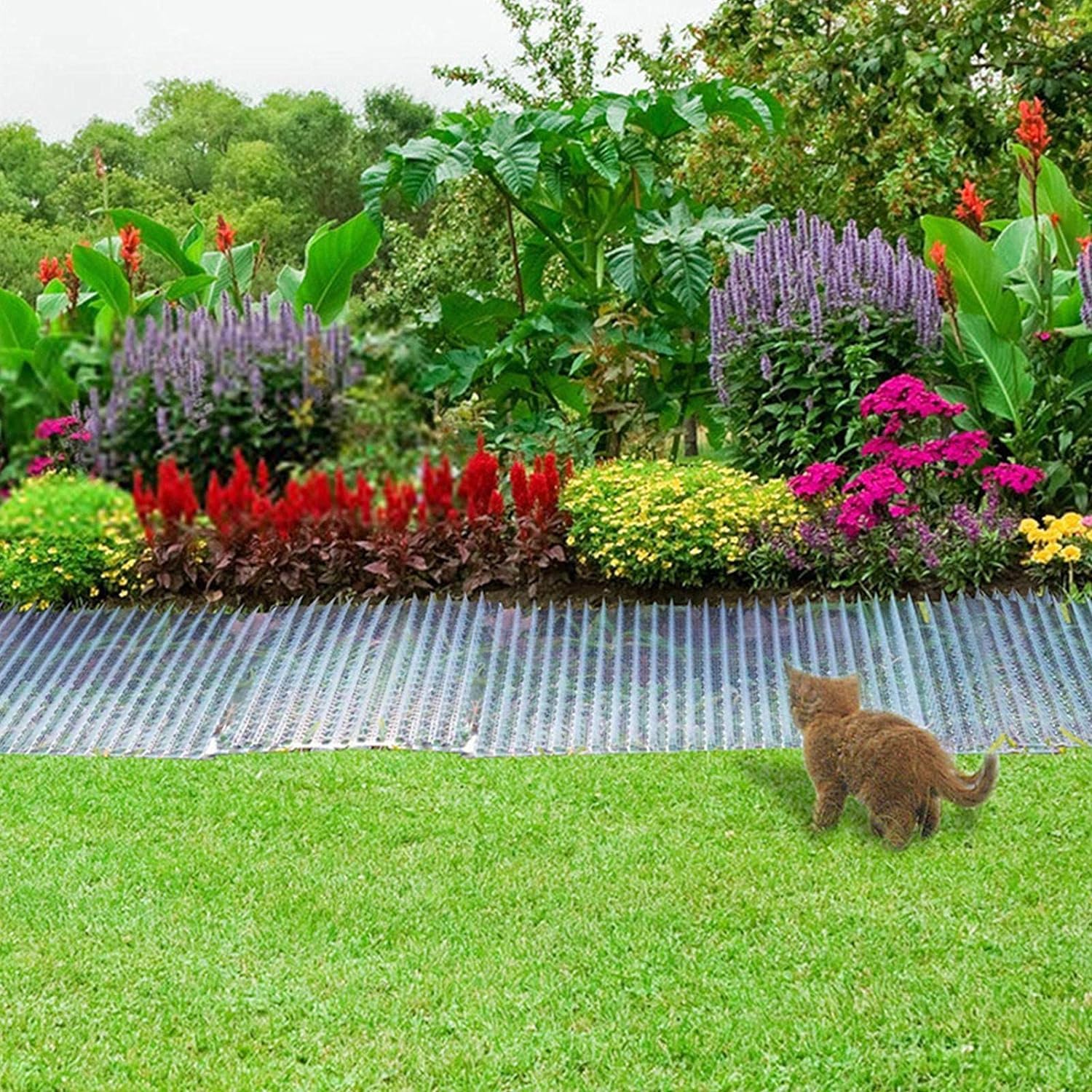Qcwwy Paquete de 8 Alfombrillas para Mascotas, Alfombrilla Repelente de Gatos, Alfombrilla Disuasoria Empalmable, Alfombrilla Reutilizable para Gatos, Alfombrilla para Perros, Protector
