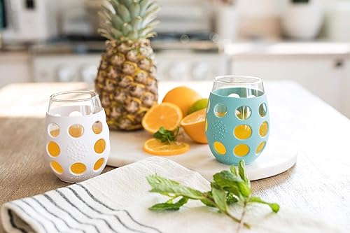 Miniatura 8 de Lifefactory - Copa de vino para interior y exterior con funda protectora de silicona, paquete de 4, Blanco óptico