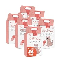 AQPETFRIENDS Lettiera CattyGreen Soia Naturale per Gatti, Agglomerante Vegetale Biodegradabile alla Pesca