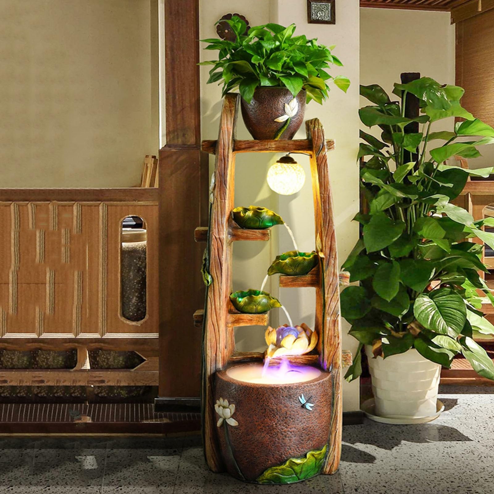 Amazon.co.jp: DTACBNEUZ 屋外用噴水 クリエイティブ 棚 フラワー