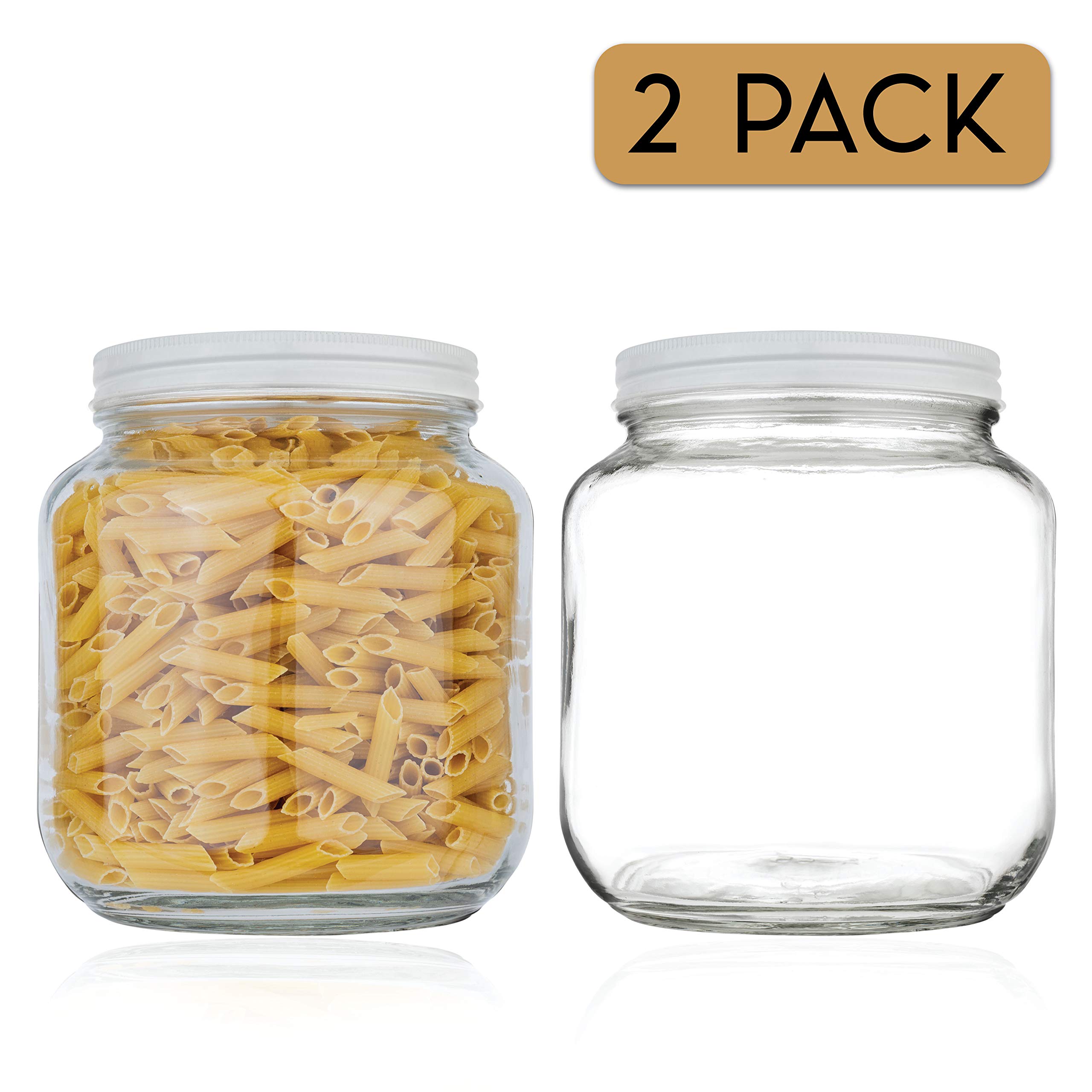 Glass Mason Jars - Ferment, Store & Preserve (2 Pack) -8 Glass Mason Jars - Ferment, Store & Preserve (2 Pack) -8