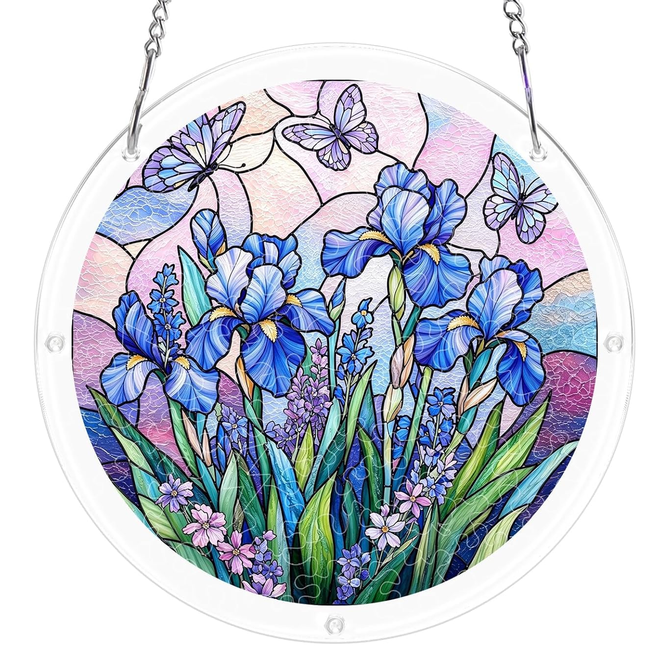 Ycyfsc Acrylic Puzzle-10 Iris Butterfly Acrylic Jigsaw Puzzles Suncatcher, 8.9 Inch Window Hanging Suncatcher Acrylic Puzzle, Diy Home Decor Art Gift