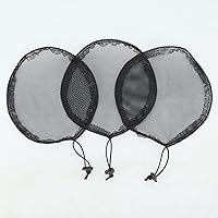 Vista 5 de BTWTRY 3 piezas de red de cola de caballo de tejido negro con cordón elástico base elástica para hacer pelucas de cola de caballo afro para mujeres