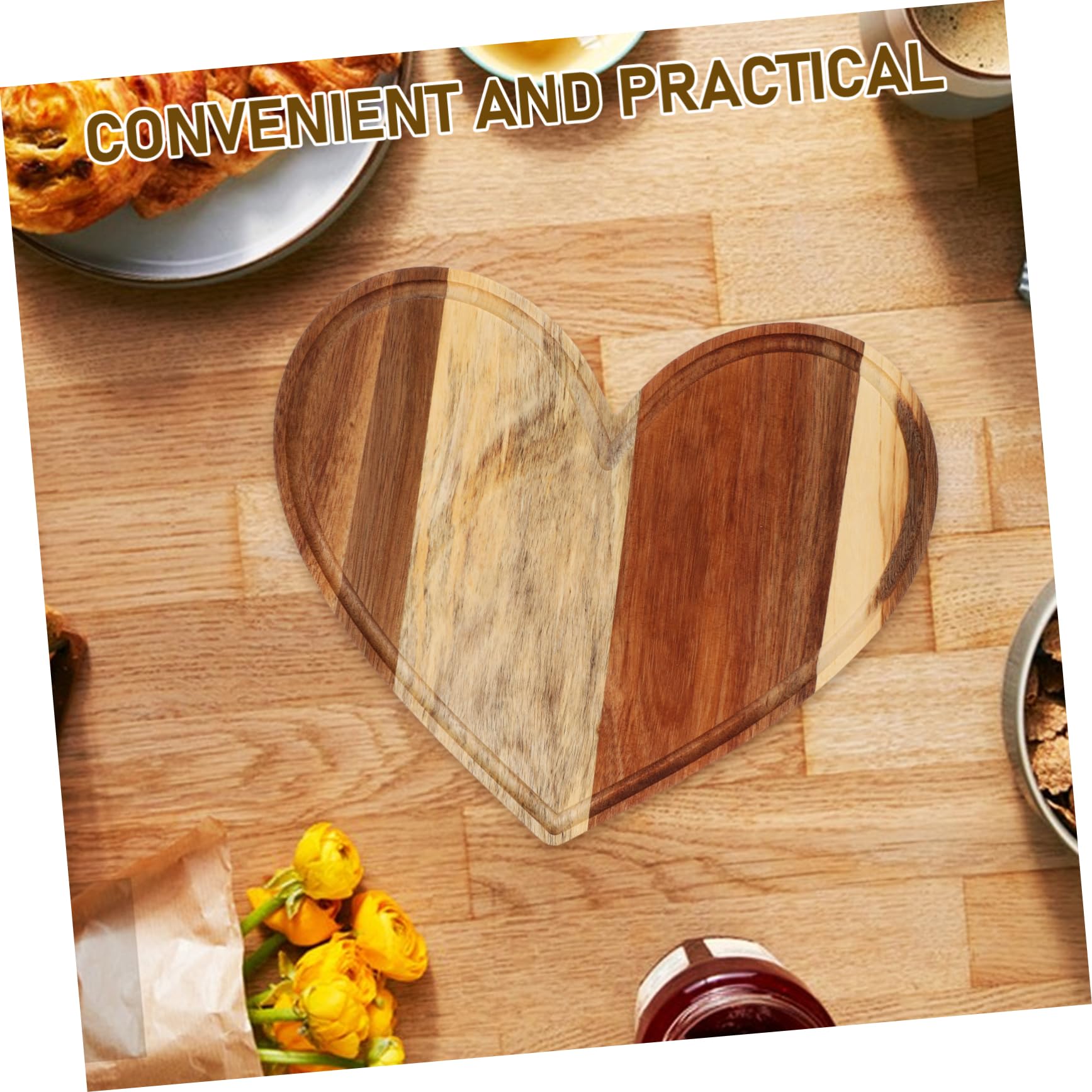 Planche en Bois de Cœur 3 Pièces, Robuste Cuisine