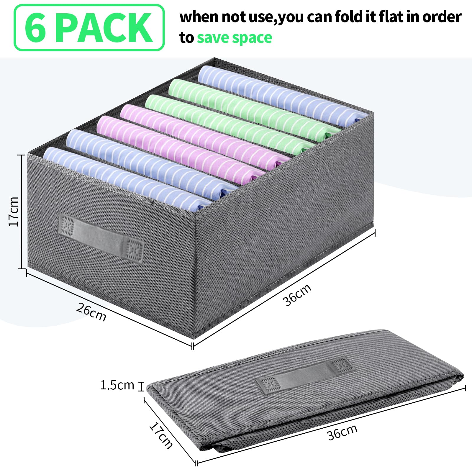 Mamowla Organiseur De Vêtements Pour Armoire, 2 Pièces, Compartiments