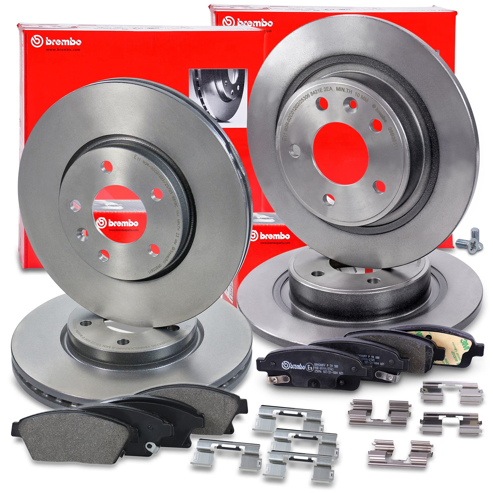 Ensemble composé de Disques de frein + plaquettes de frein avant+arrière 40438547 Compatible avec: CHEVROLET CRUZE, CRUZE Schrägheck, CRUZE Station Wagon, ORLANDO, VOLT, OPEL AMPERA, ASTRA J