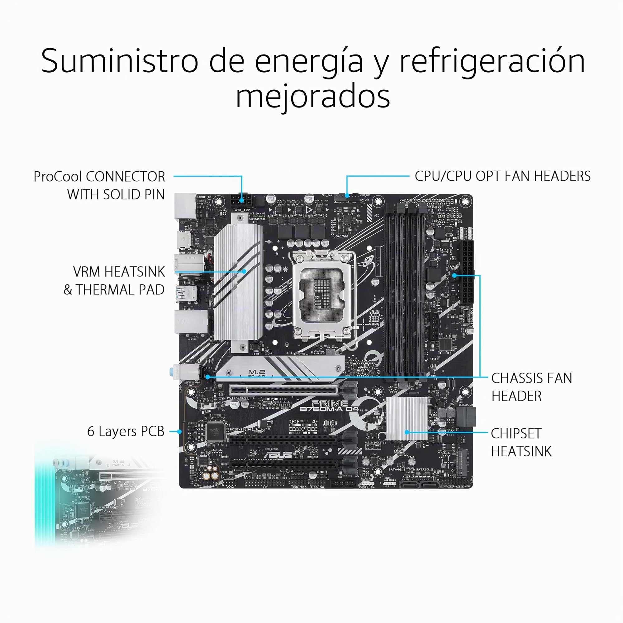Scheda Madre - Asus - Prime B760M-A D4-Csm - Lga 1700 - Ddr4 - 128 Gb Max